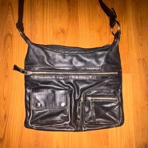 Danier Genuine Black Leather Crossbody Bag